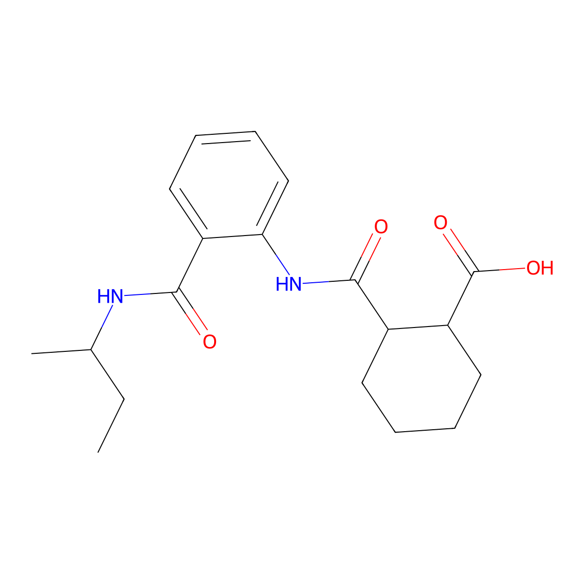 2-{[2-(Butan-2-ylcarbamoyl)phenyl]carbamoyl}cyclohexanecarboxylic acid molecular structure, CAS 1013791-69-9