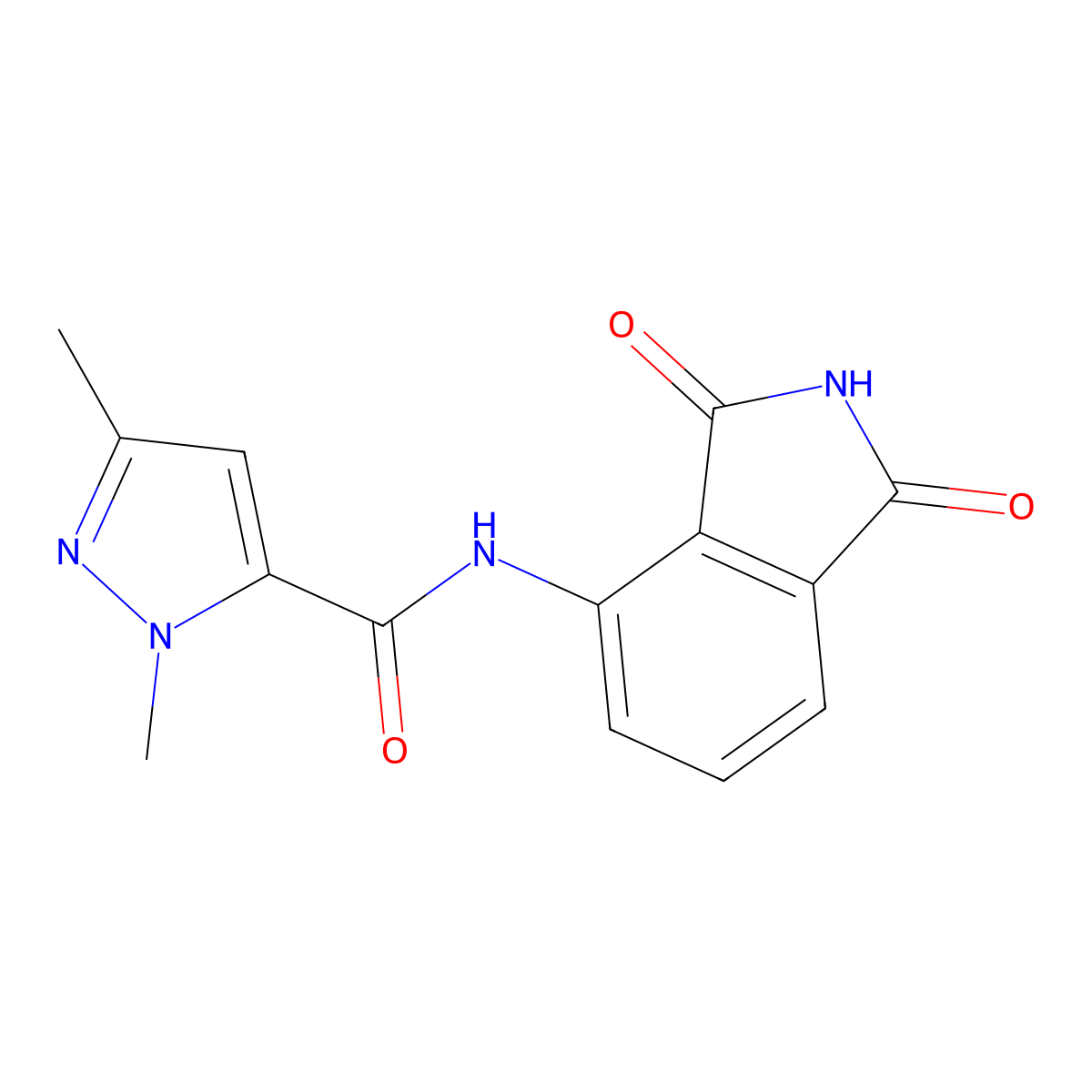 N-(1,3-dioxoisoindolin-4-yl)-1,3-dimethyl-1H-pyrazole-5-carboxamide molecular structure, CAS 1013796-40-1
