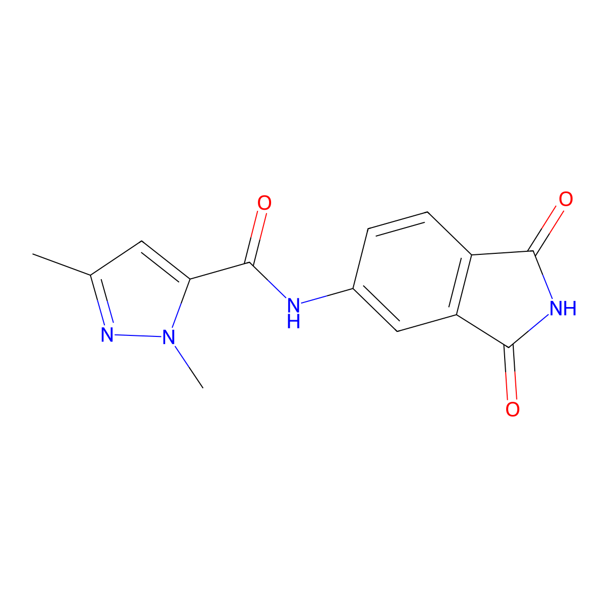 N-(1,3-dioxoisoindolin-5-yl)-1,3-dimethyl-1H-pyrazole-5-carboxamide molecular structure, CAS 1013797-02-8