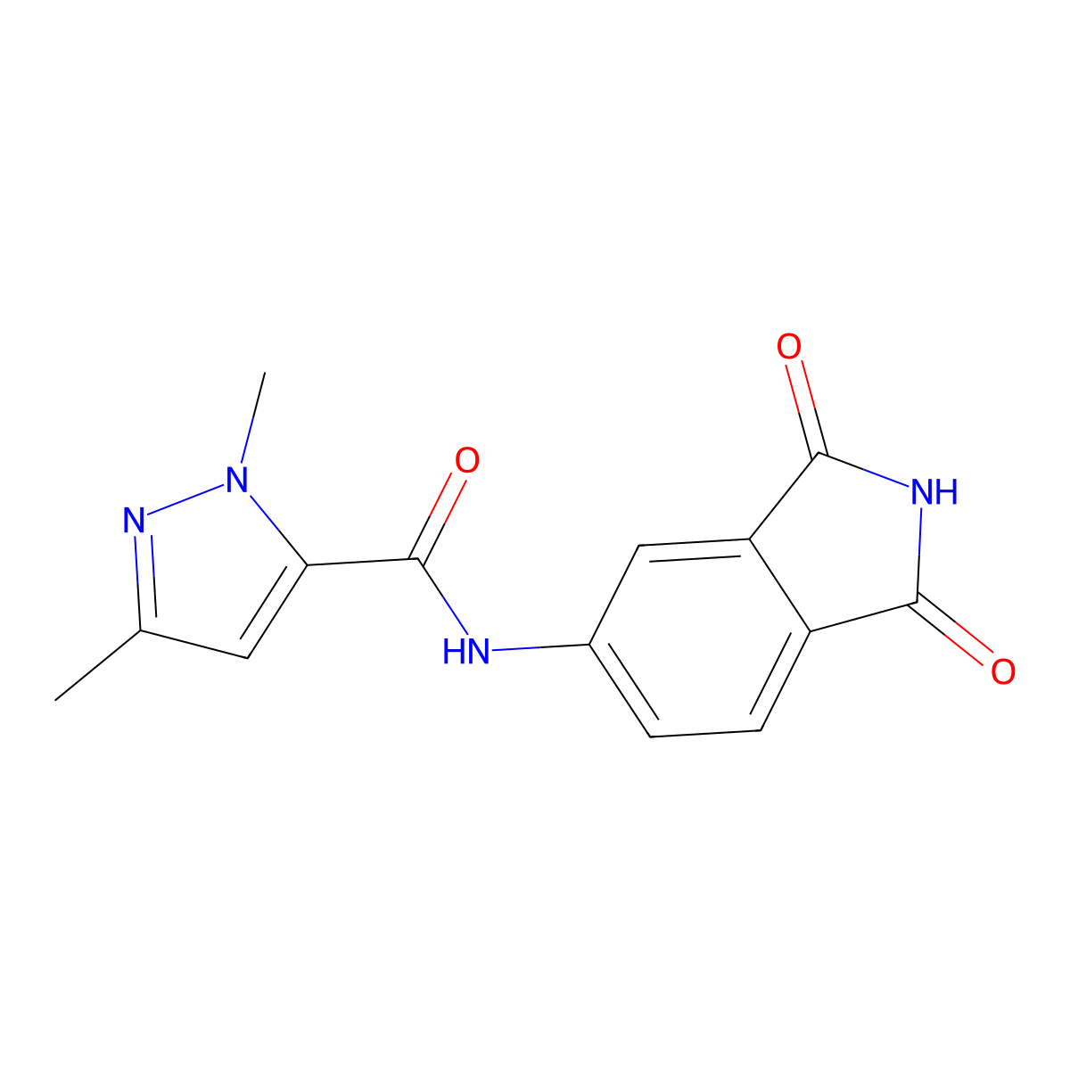 N-(1,3-dioxoisoindolin-5-yl)-1,3-dimethyl-1H-pyrazole-5-carboxamide molecular structure, CAS 1013797-02-8