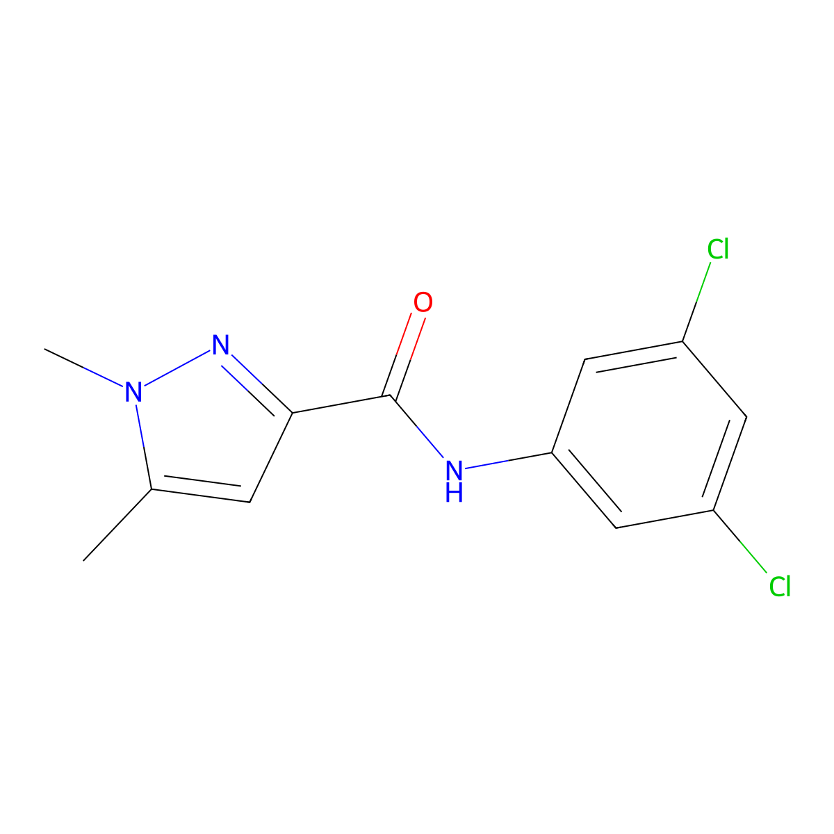 N-(3,5-dichlorophenyl)-1,5-dimethyl-1H-pyrazole-3-carboxamide molecular structure, CAS 1013797-70-0