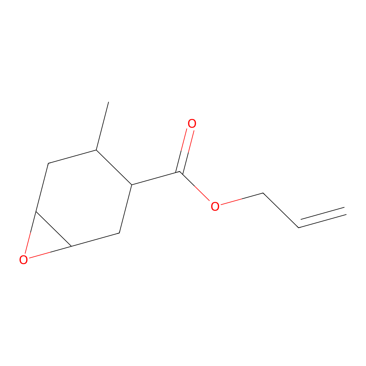 Allyl 3,4-epoxy-6-methylcyclohexanecarboxylate molecular structure, CAS 10138-39-3