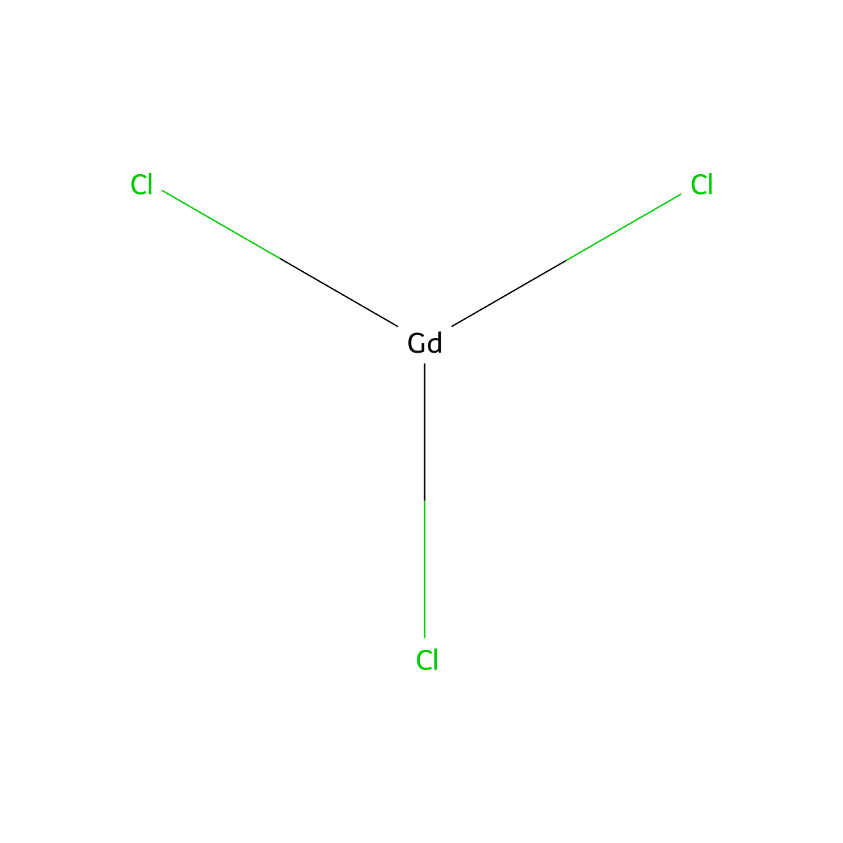 Gadolinium chloride molecular structure, CAS 10138-52-0