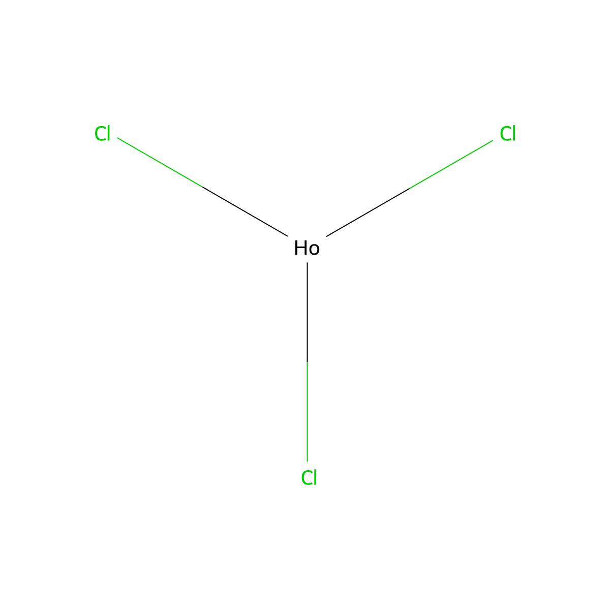 Holmium chloride molecular structure, CAS 10138-62-2