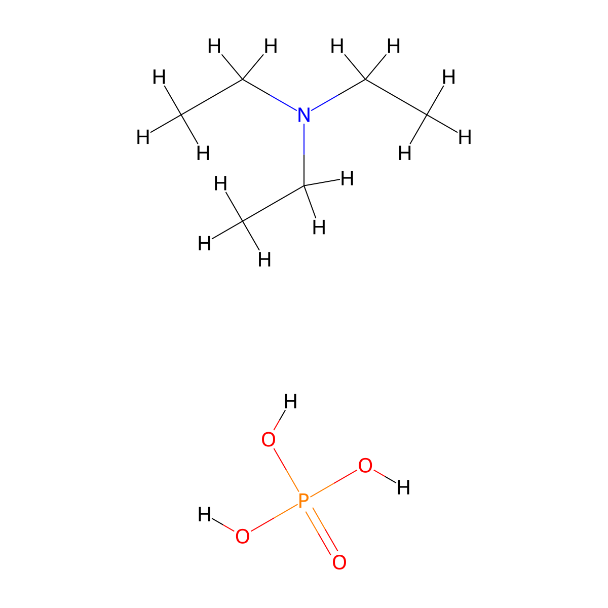 Triethylammonium dihydrogen phosphate molecular structure, CAS 10138-93-9
