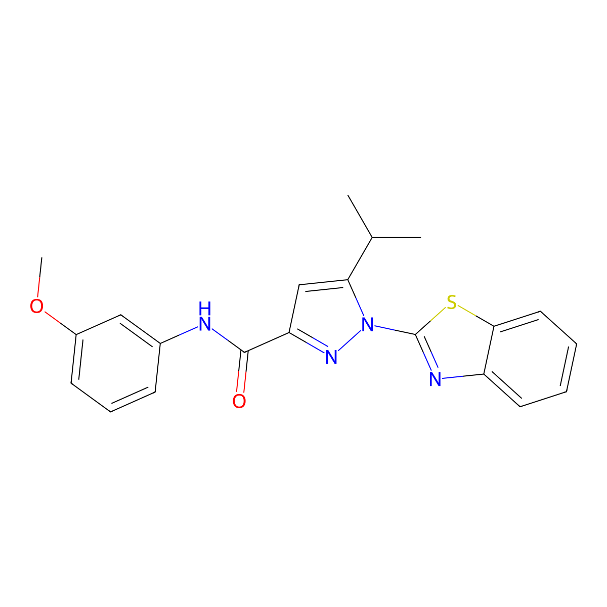 1-(benzo[d]thiazol-2-yl)-5-isopropyl-N-(3-methoxyphenyl)-1H-pyrazole-3-carboxamide molecular structure, CAS 1013804-51-7