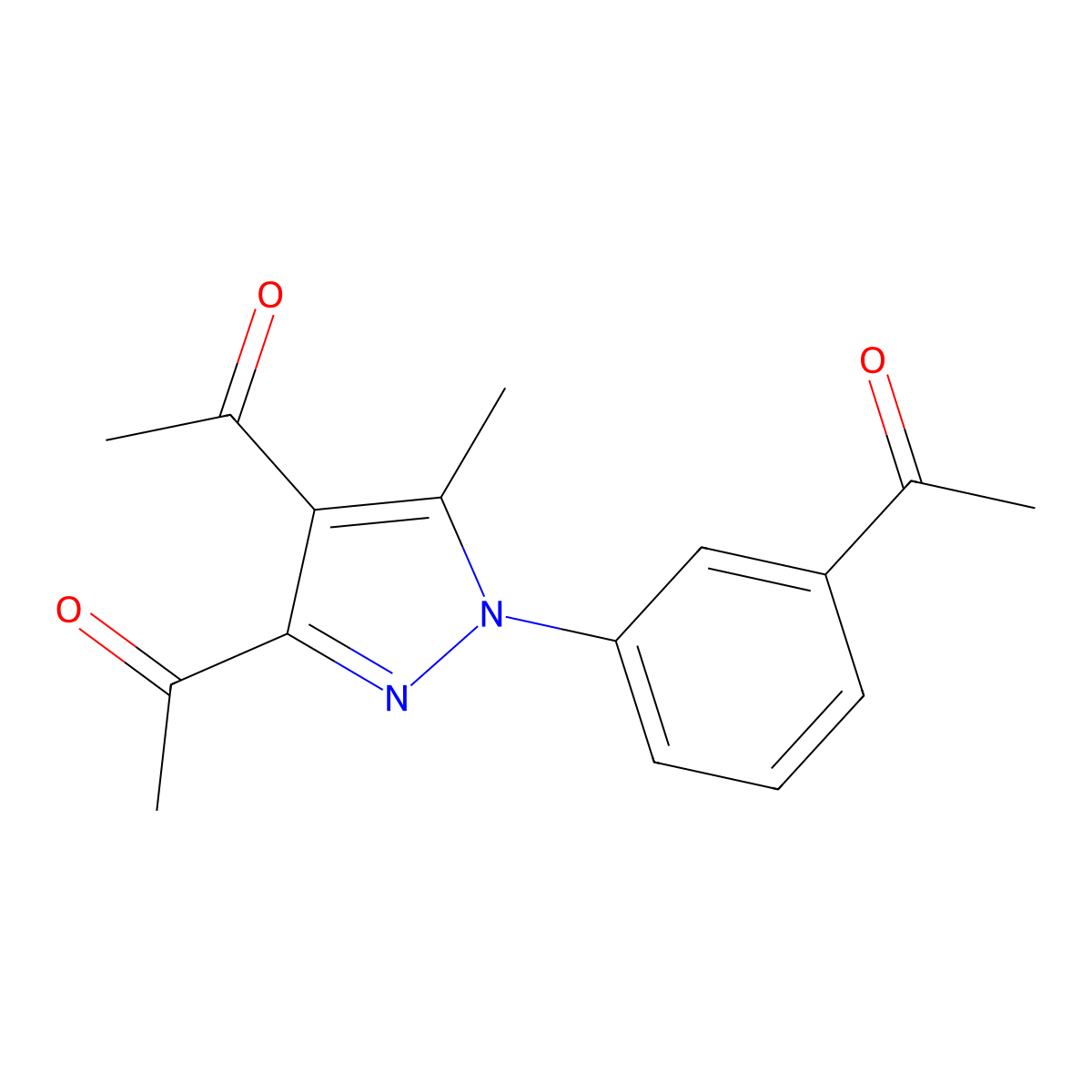 1,1'-[1-(3-acetylphenyl)-5-methyl-1H-pyrazole-3,4-diyl]diethanone molecular structure, CAS 1013804-81-3