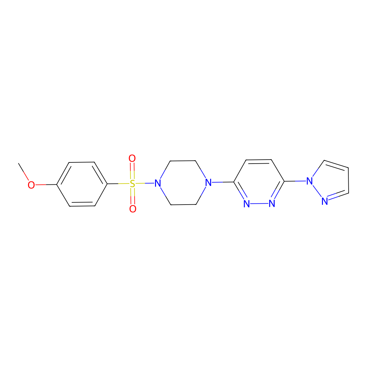 3-(4-((4-methoxyphenyl)sulfonyl)piperazin-1-yl)-6-(1H-pyrazol-1-yl)pyridazine molecular structure, CAS 1013817-66-7