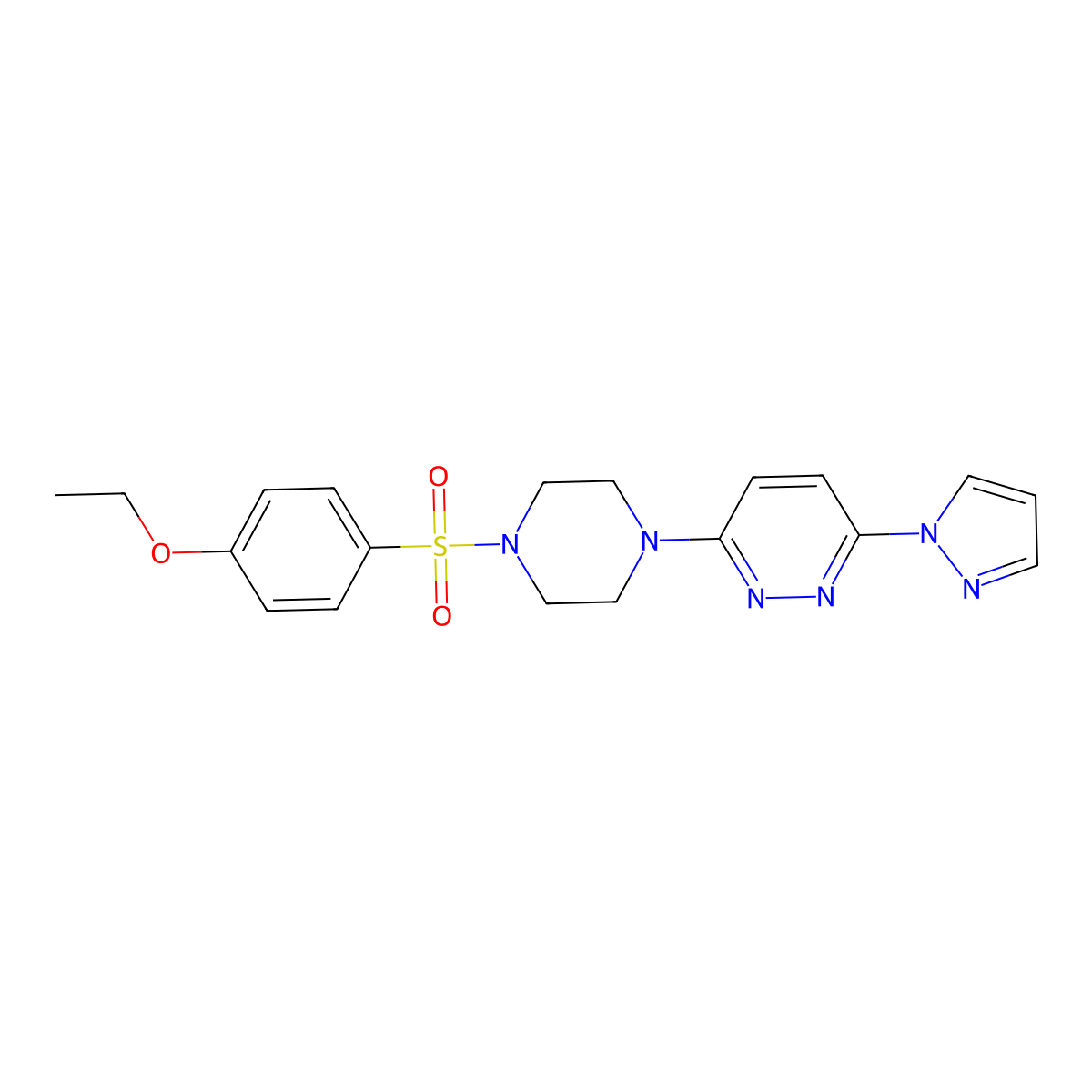 3-(4-((4-ethoxyphenyl)sulfonyl)piperazin-1-yl)-6-(1H-pyrazol-1-yl)pyridazine molecular structure, CAS 1013817-75-8