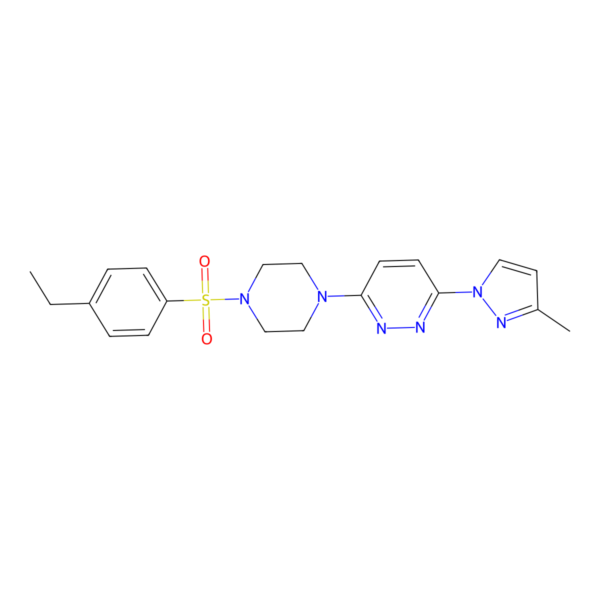 3-[4-(4-ethylbenzenesulfonyl)piperazin-1-yl]-6-(3-methyl-1H-pyrazol-1-yl)pyridazine molecular structure, CAS 1013819-14-1