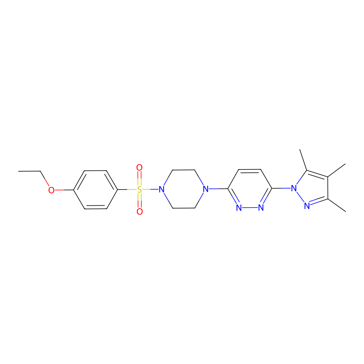 3-(4-((4-ethoxyphenyl)sulfonyl)piperazin-1-yl)-6-(3,4,5-trimethyl-1H-pyrazol-1-yl)pyridazine molecular structure, CAS 1013819-87-8