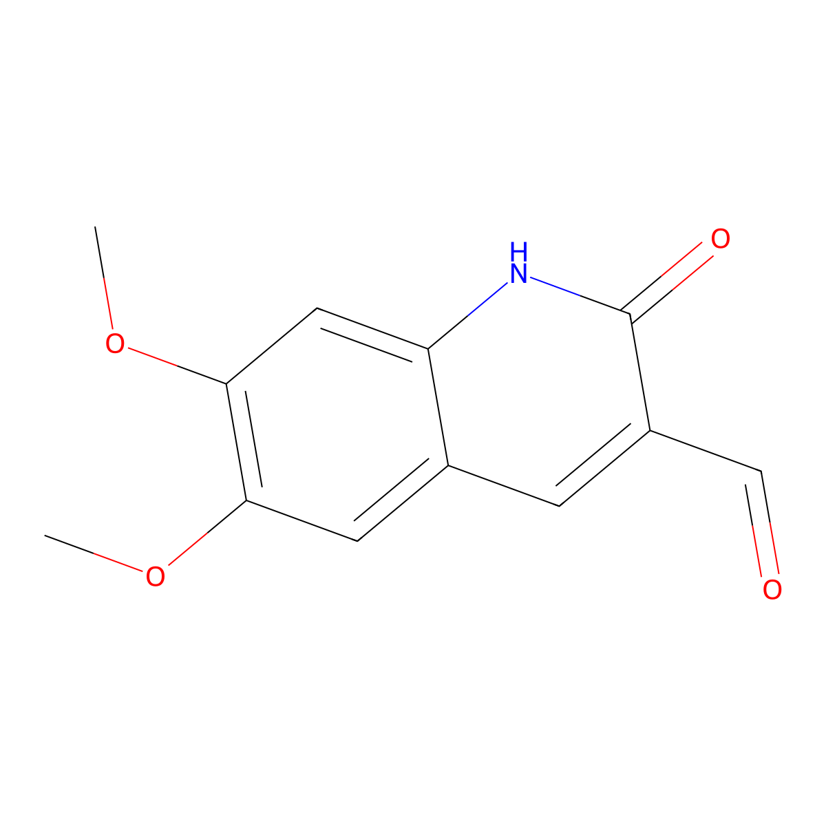 6,7-Dimethoxy-2-oxo-1,2-dihydroquinoline-3-carbaldehyde molecular structure, CAS 101382-56-3