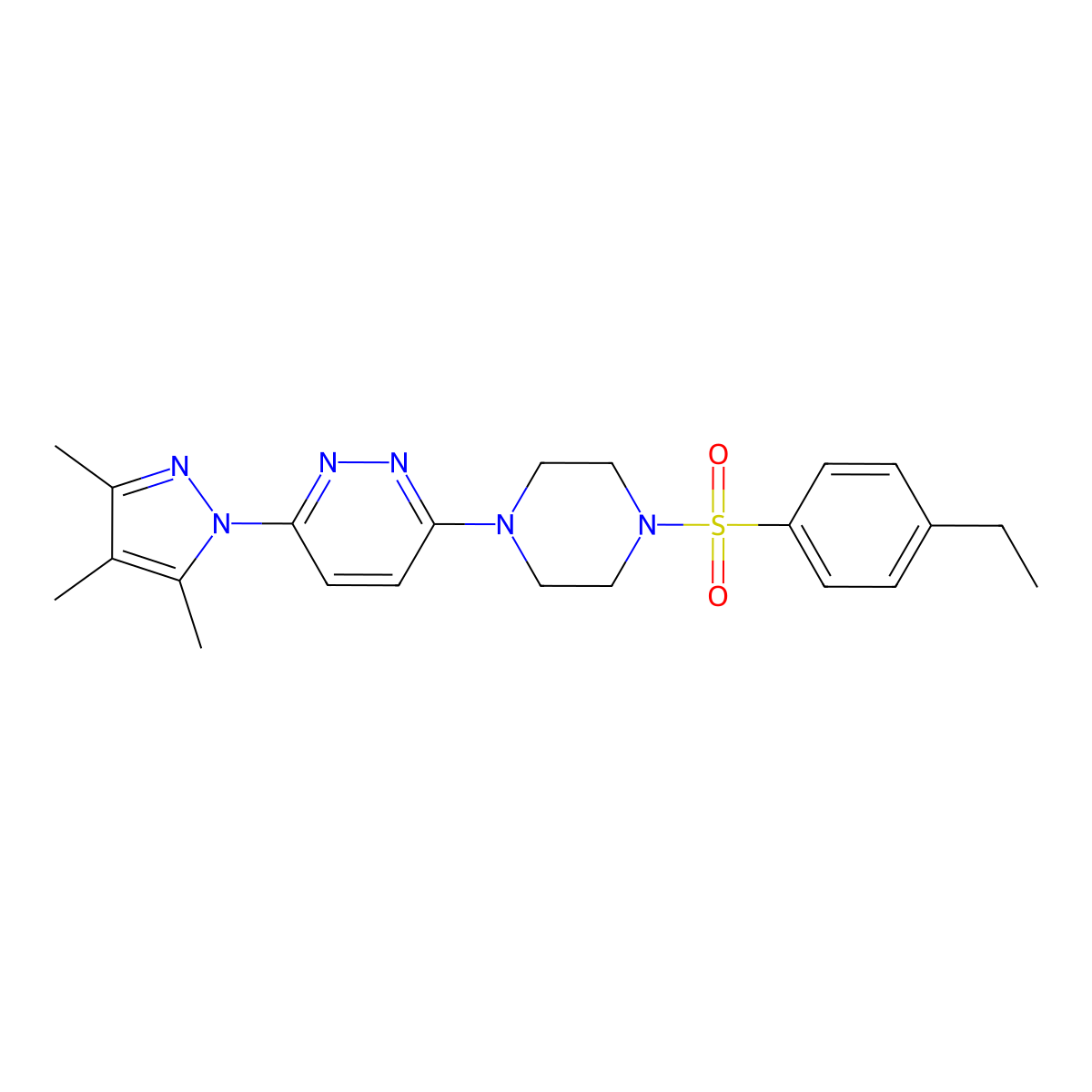 3-(4-((4-ethylphenyl)sulfonyl)piperazin-1-yl)-6-(3,4,5-trimethyl-1H-pyrazol-1-yl)pyridazine molecular structure, CAS 1013820-31-9