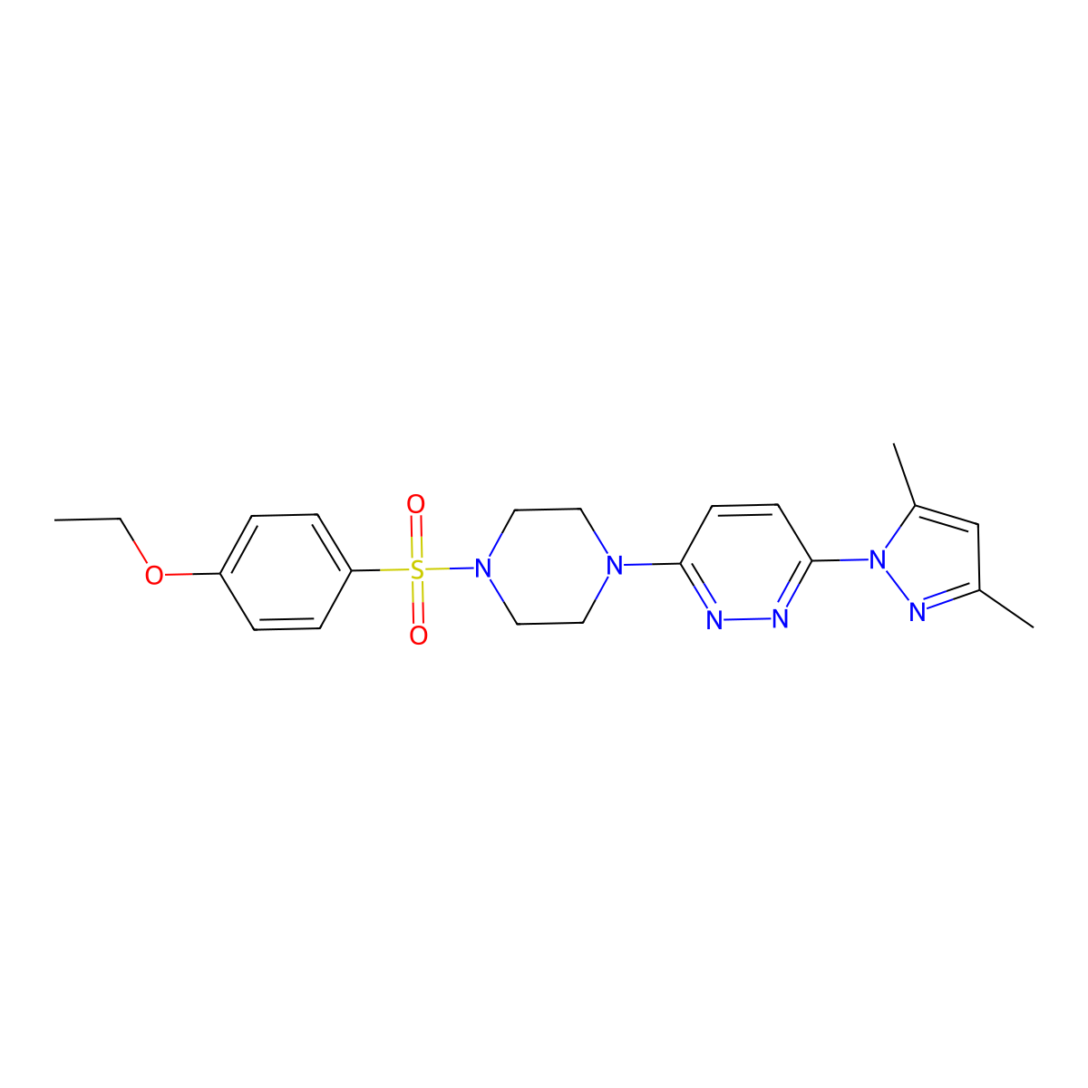 3-(3,5-dimethyl-1H-pyrazol-1-yl)-6-(4-((4-ethoxyphenyl)sulfonyl)piperazin-1-yl)pyridazine molecular structure, CAS 1013834-74-6