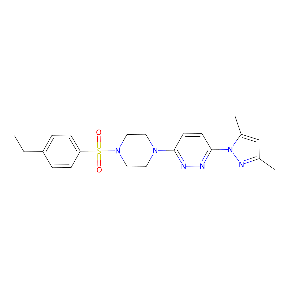 3-(3,5-dimethyl-1H-pyrazol-1-yl)-6-(4-((4-ethylphenyl)sulfonyl)piperazin-1-yl)pyridazine molecular structure, CAS 1013835-20-5