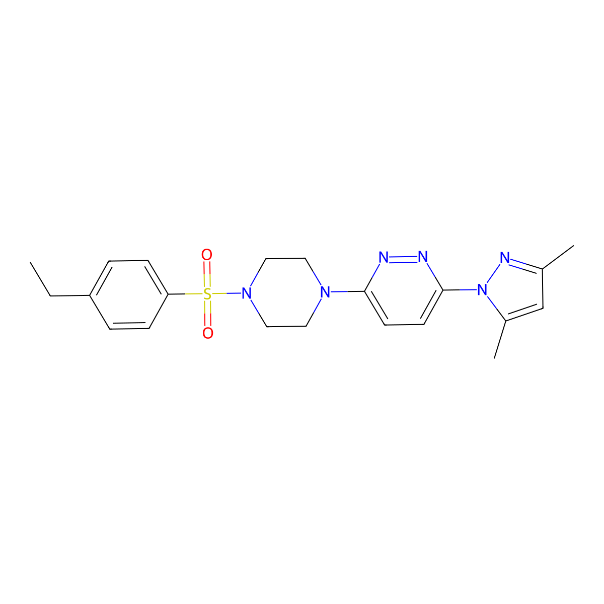 3-(3,5-dimethyl-1H-pyrazol-1-yl)-6-(4-((4-ethylphenyl)sulfonyl)piperazin-1-yl)pyridazine molecular structure, CAS 1013835-20-5
