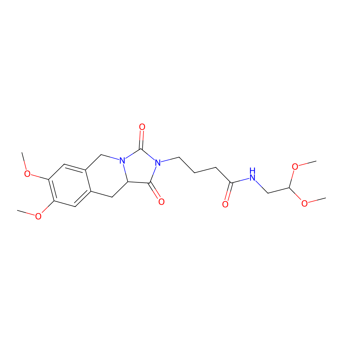 4-[(10aS)-7,8-dimethoxy-1,3-dioxo-1,5,10,10a-tetrahydroimidazo[1,5-b]isoquinolin-2(3H)-yl]-N-(2,2-dimethoxyethyl)butanamide molecular structure, CAS 1013835-49-8