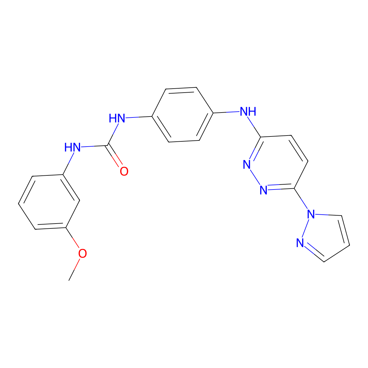 1-(4-((6-(1H-pyrazol-1-yl)pyridazin-3-yl)amino)phenyl)-3-(3-methoxyphenyl)urea molecular structure, CAS 1013835-70-5