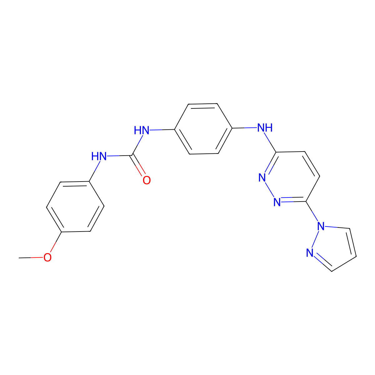 1-(4-methoxyphenyl)-3-(4-{[6-(1H-pyrazol-1-yl)pyridazin-3-yl]amino}phenyl)urea molecular structure, CAS 1013835-81-8