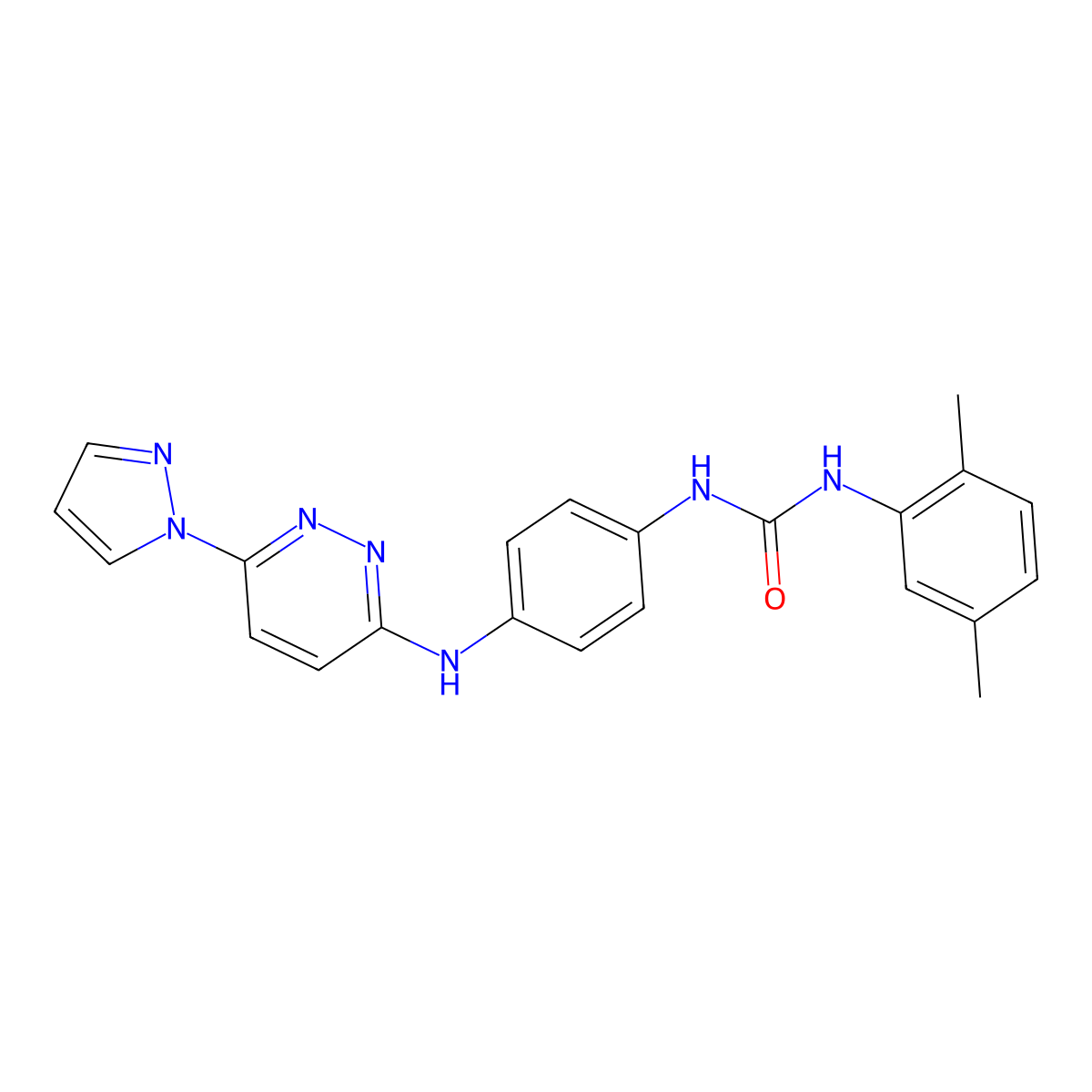 1-(4-((6-(1H-pyrazol-1-yl)pyridazin-3-yl)amino)phenyl)-3-(2,5-dimethylphenyl)urea molecular structure, CAS 1013835-92-1