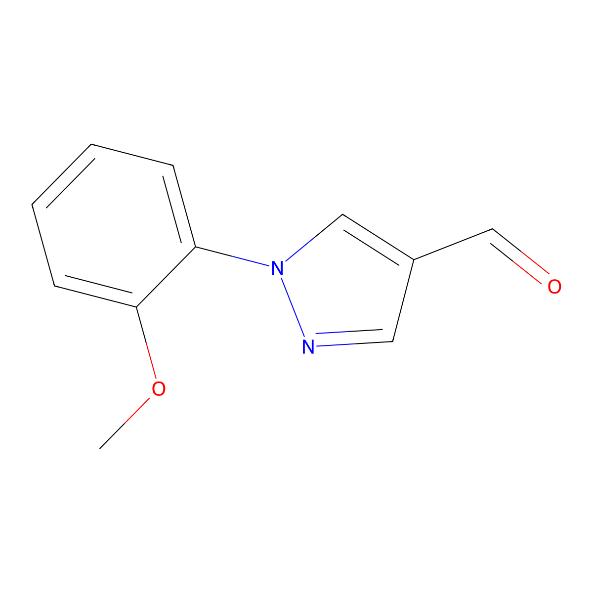 1-(2-Methoxyphenyl)-1H-pyrazole-4-carbaldehyde molecular structure, CAS 1013835-99-8