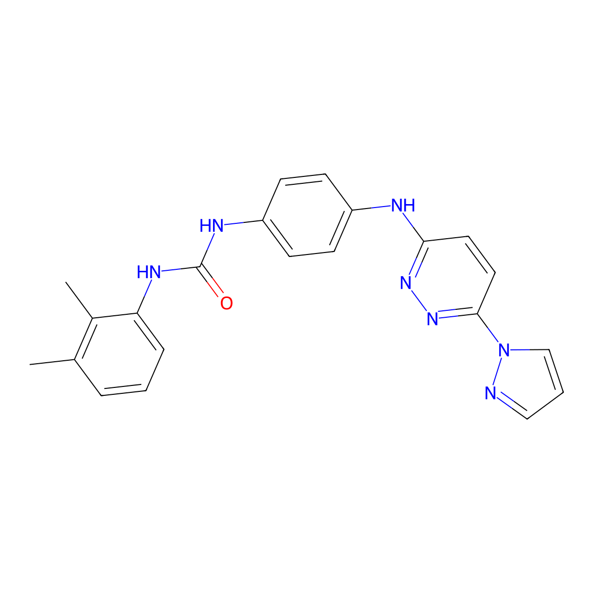 1-(4-((6-(1H-pyrazol-1-yl)pyridazin-3-yl)amino)phenyl)-3-(2,3-dimethylphenyl)urea molecular structure, CAS 1013836-08-2