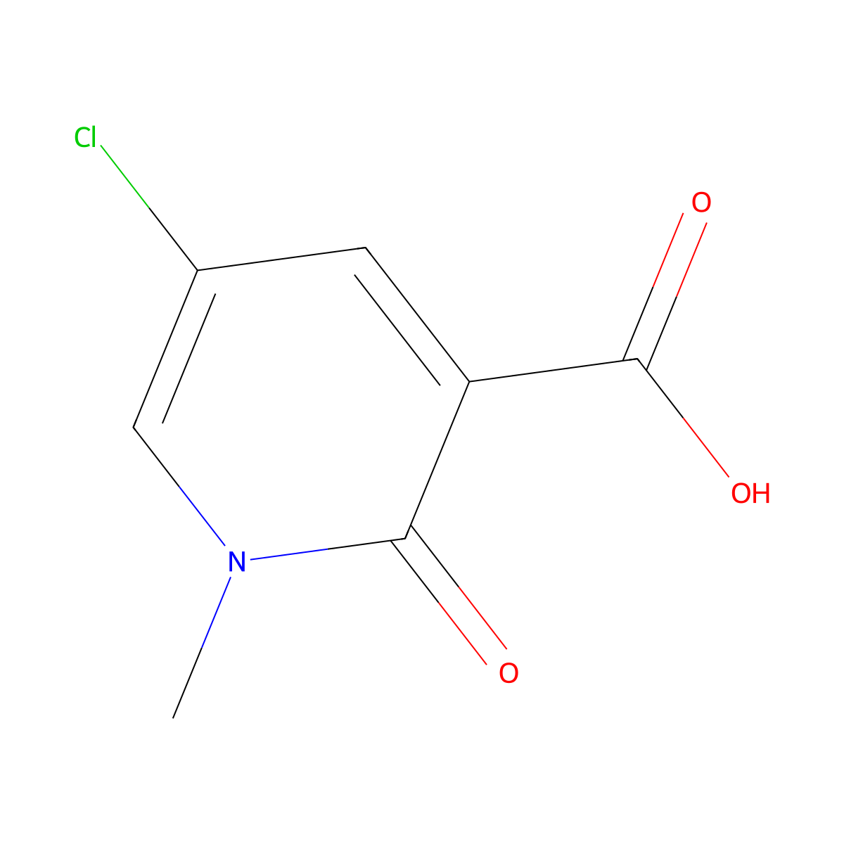 5-Chloro-1-methyl-2-oxo-1,2-dihydropyridine-3-carboxylic acid molecular structure, CAS 101384-60-5