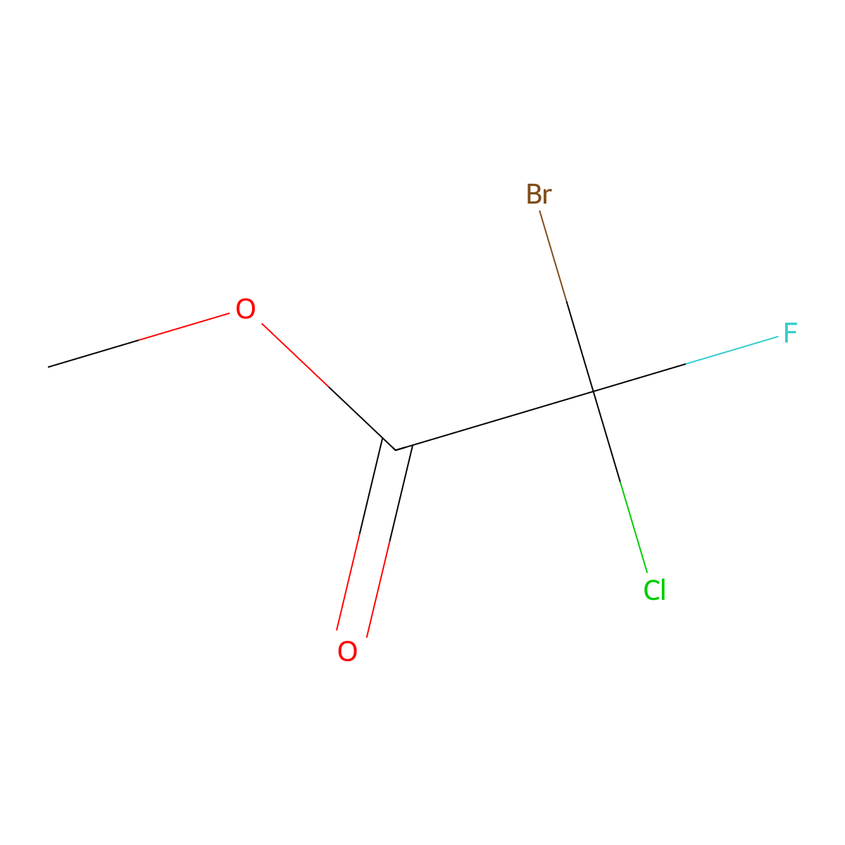 Methyl bromochlorofluoroacetate molecular structure, CAS 101385-65-3