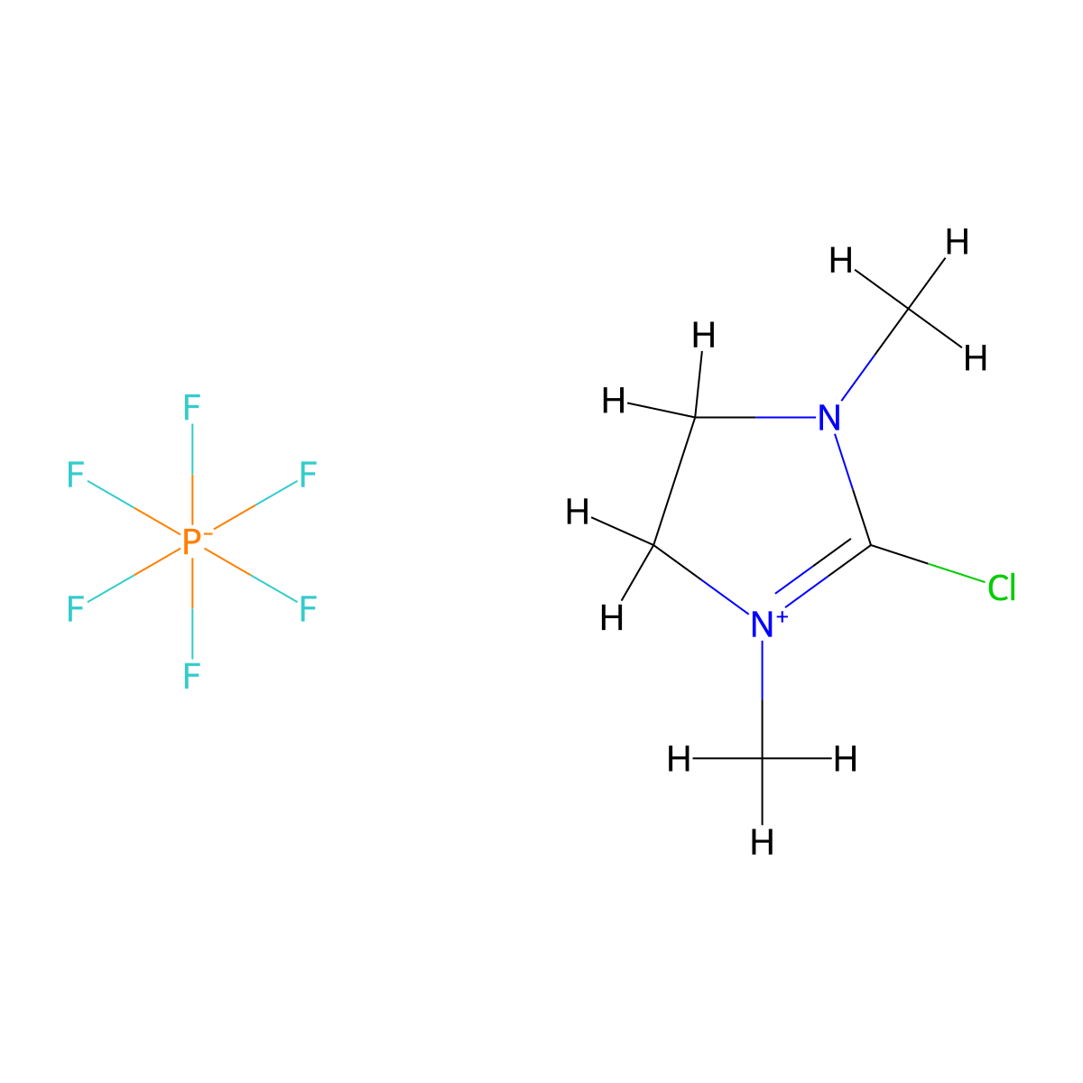 (1,3-Dimethylimidazolidin-2-ylidene)chloranium hexafluoridophosphate(1-) molecular structure, CAS 101385-69-7