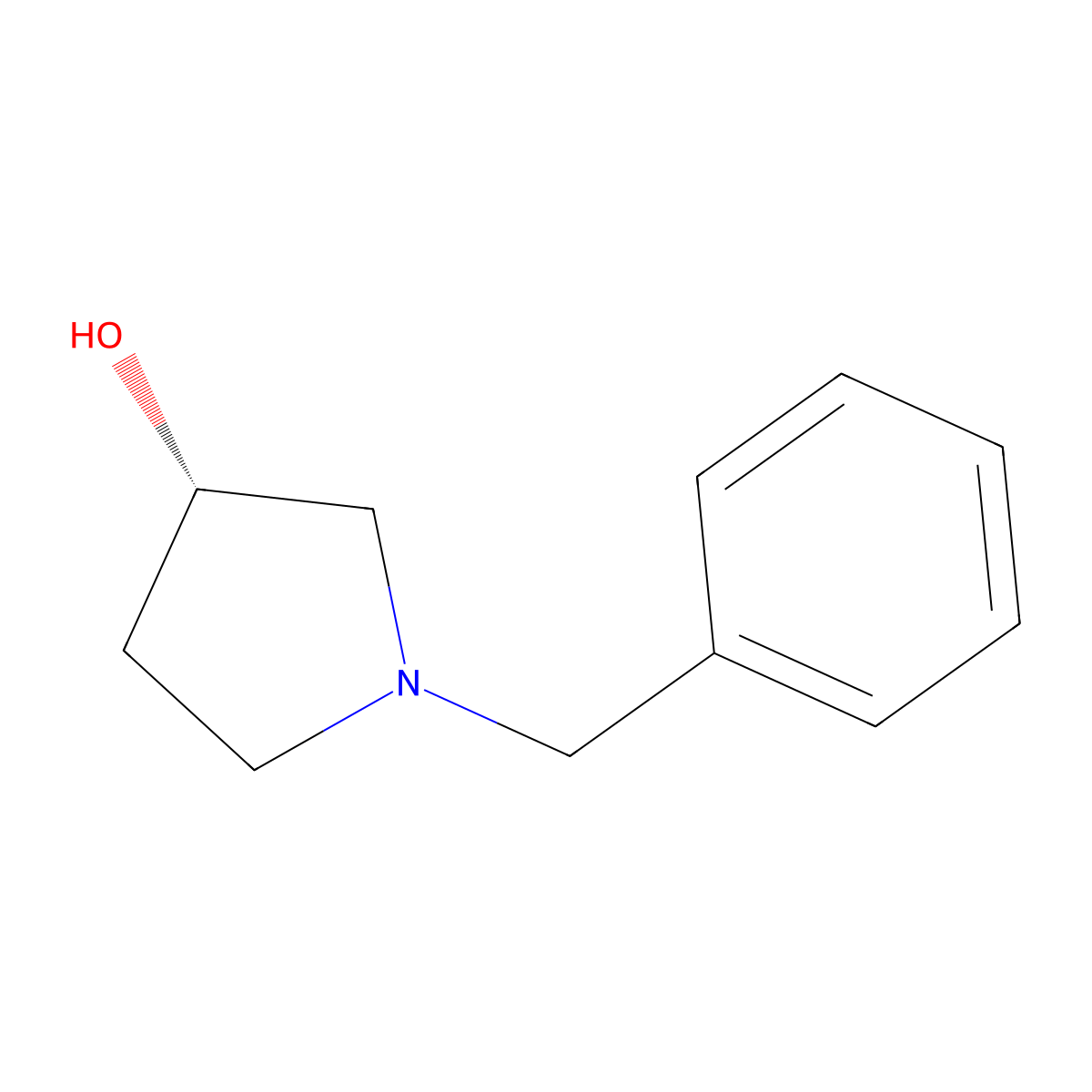 (S)-(-)-1-Benzyl-3-pyrrolidinol molecular structure, CAS 101385-90-4