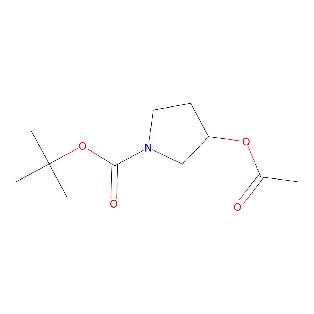 tert-butyl (3S)-3-(acetyloxy)pyrrolidine-1-carboxylate molecular structure, CAS 101385-91-5
