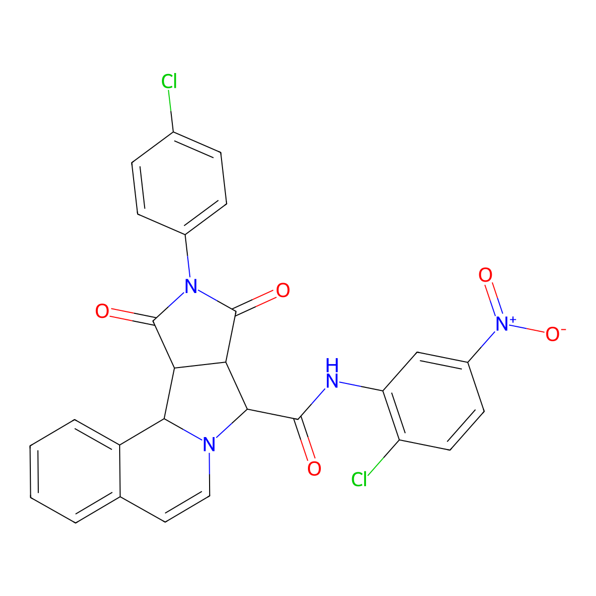 (8S,8aR,11aS)-N-(2-chloro-5-nitrophenyl)-10-(4-chlorophenyl)-9,11-dioxo-8a,9,10,11,11a,11b-hexahydro-8H-pyrrolo[3',4':3,4]pyrrolo[2,1-a]isoquinoline-8-carboxamide molecular structure, CAS 1013853-10-5