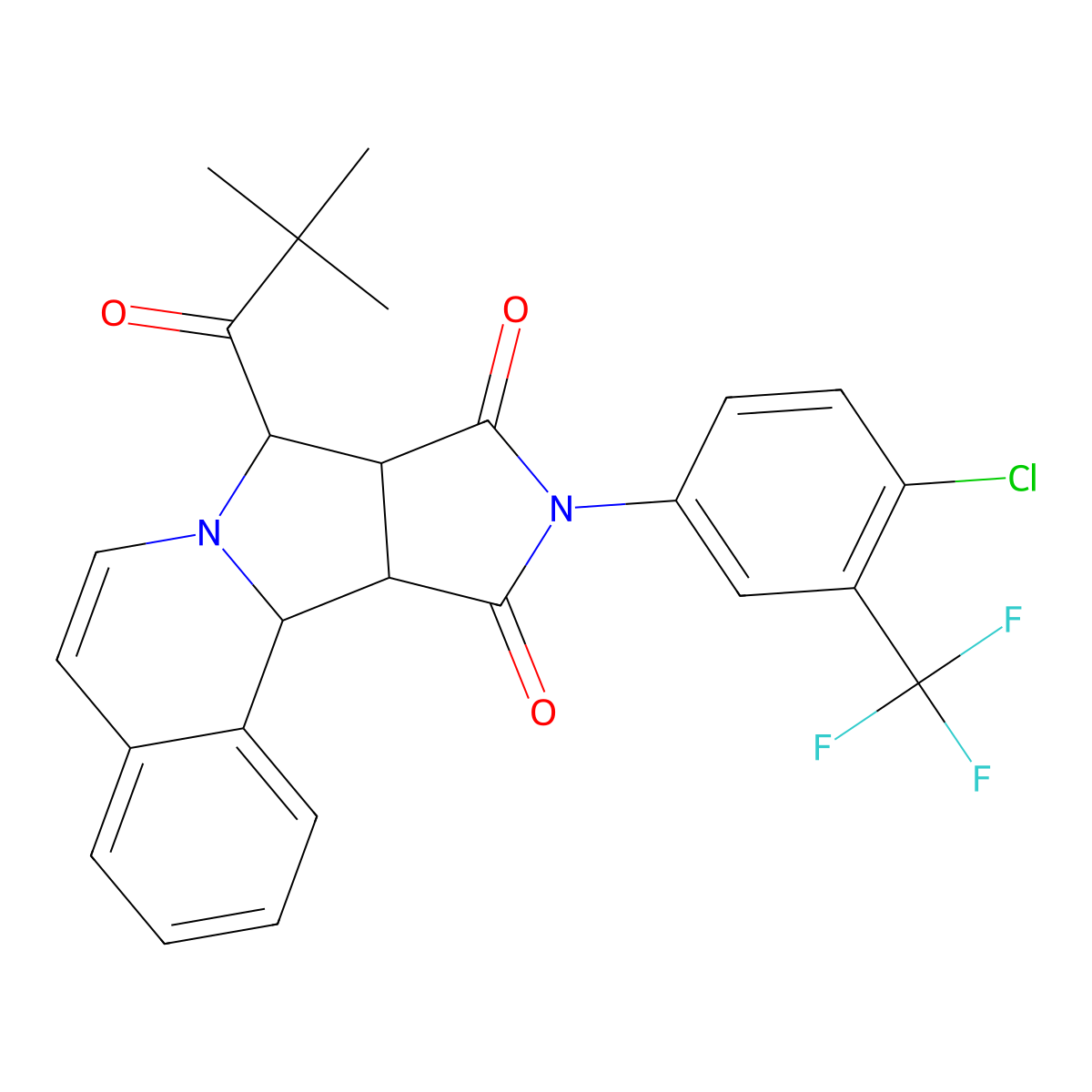 (11S,12R,16S)-14-[4-chloro-3-(trifluoromethyl)phenyl]-11-(2,2-dimethylpropanoyl)-10,14-diazatetracyclo[8.6.0.02,7.012,16]hexadeca-2,4,6,8-tetraene-13,15-dione molecular structure, CAS 1013853-67-2