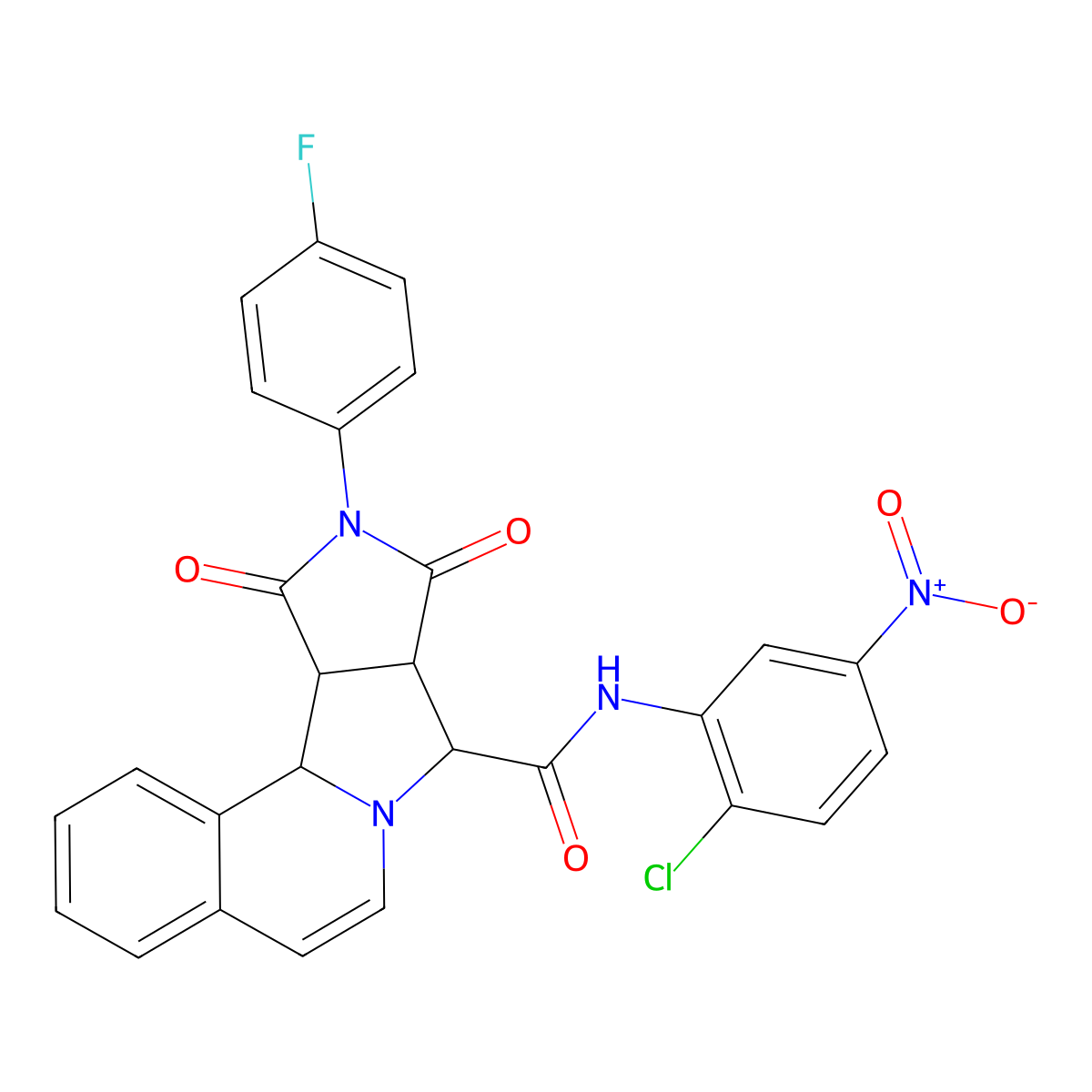 (8S,8aR,11aS)-N-(2-chloro-5-nitrophenyl)-10-(4-fluorophenyl)-9,11-dioxo-8a,9,10,11,11a,11b-hexahydro-8H-pyrrolo[3',4':3,4]pyrrolo[2,1-a]isoquinoline-8-carboxamide molecular structure, CAS 1013869-52-7