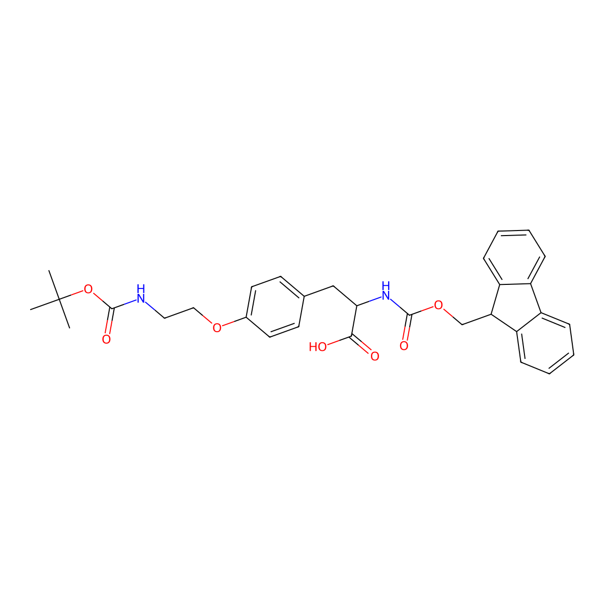 Fmoc-4-(2-(boc-amino)ethoxy)-L-phenylalanine molecular structure, CAS 1013883-02-7