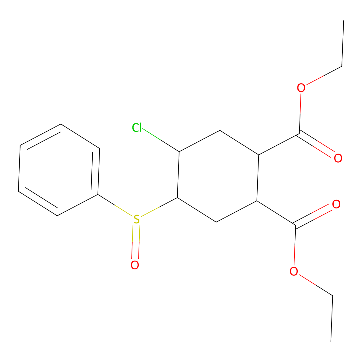Diethyl 4-chloro-5-(phenylsulfinyl)cyclohexane-1,2-dicarboxylate molecular structure, CAS 1013889-48-9