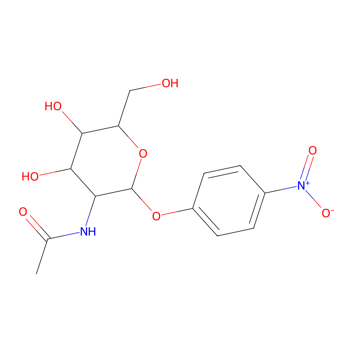 p-Nitrophenyl 2-acetamido-2-deoxy-alpha-D-glucopyranoside molecular structure, CAS 10139-02-3