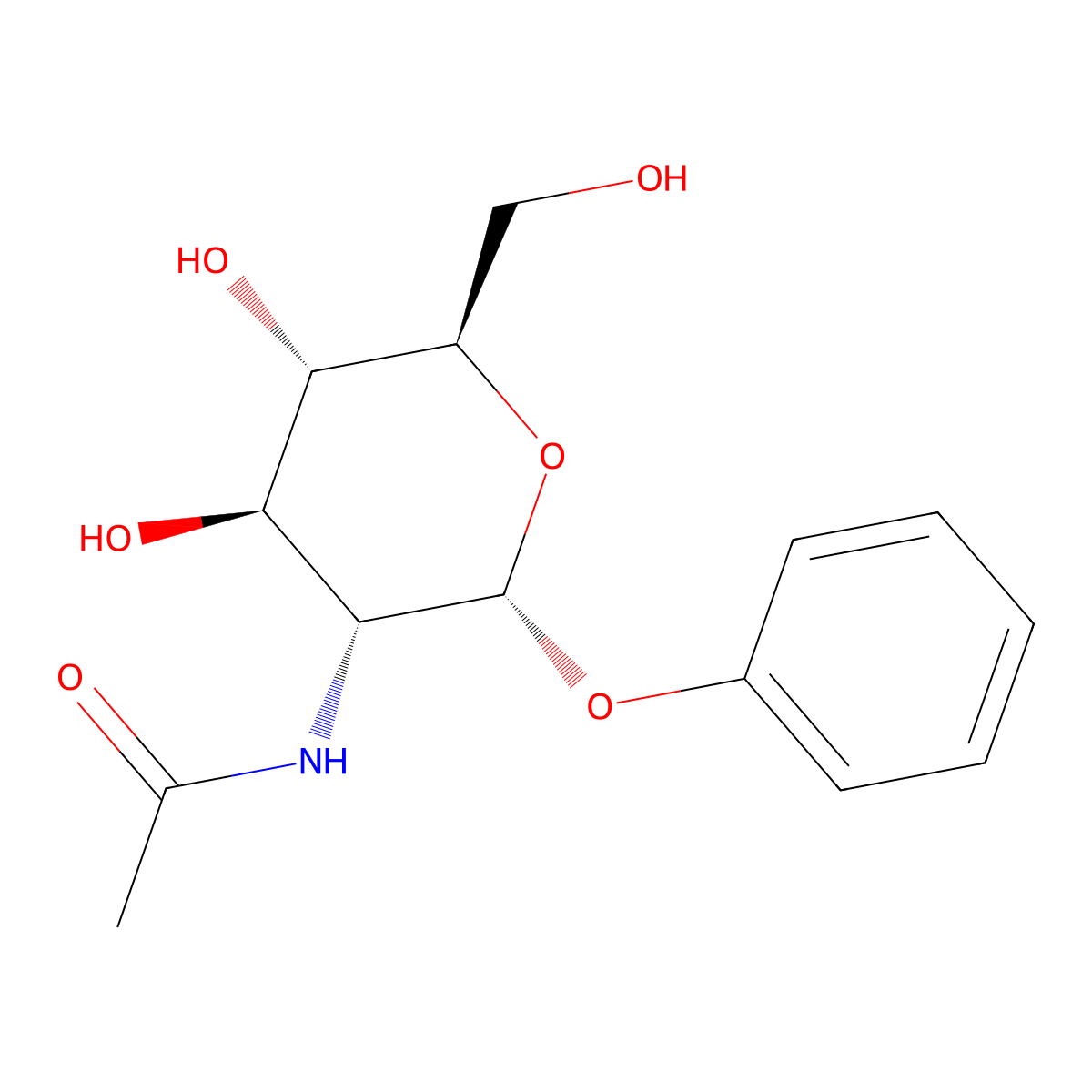 Phenyl 2-acetamido-2-deoxy-alpha-D-glucopyranoside molecular structure, CAS 10139-04-5