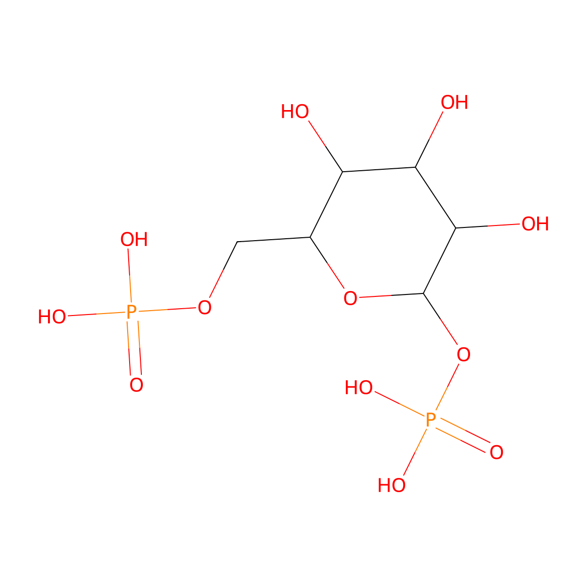Glucose 1,6-bisphosphate molecular structure, CAS 10139-18-1