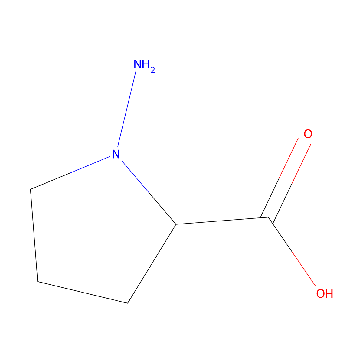 Aminoproline molecular structure, CAS 10139-25-0