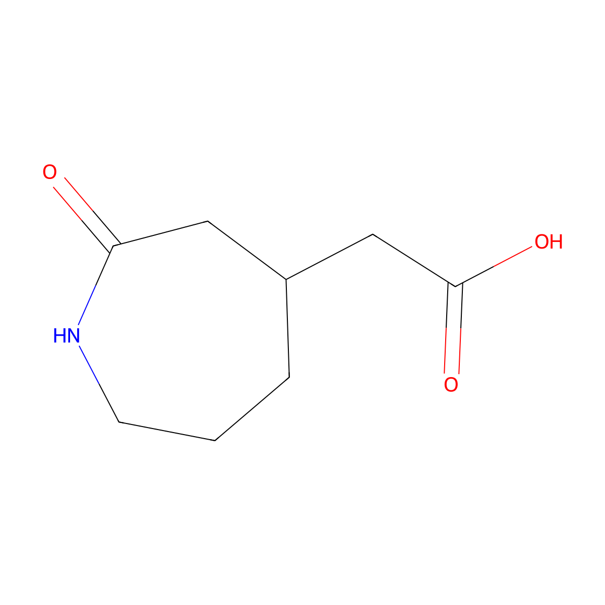 (2-Oxoazepan-4-yl)acetic acid molecular structure, CAS 10139-43-2