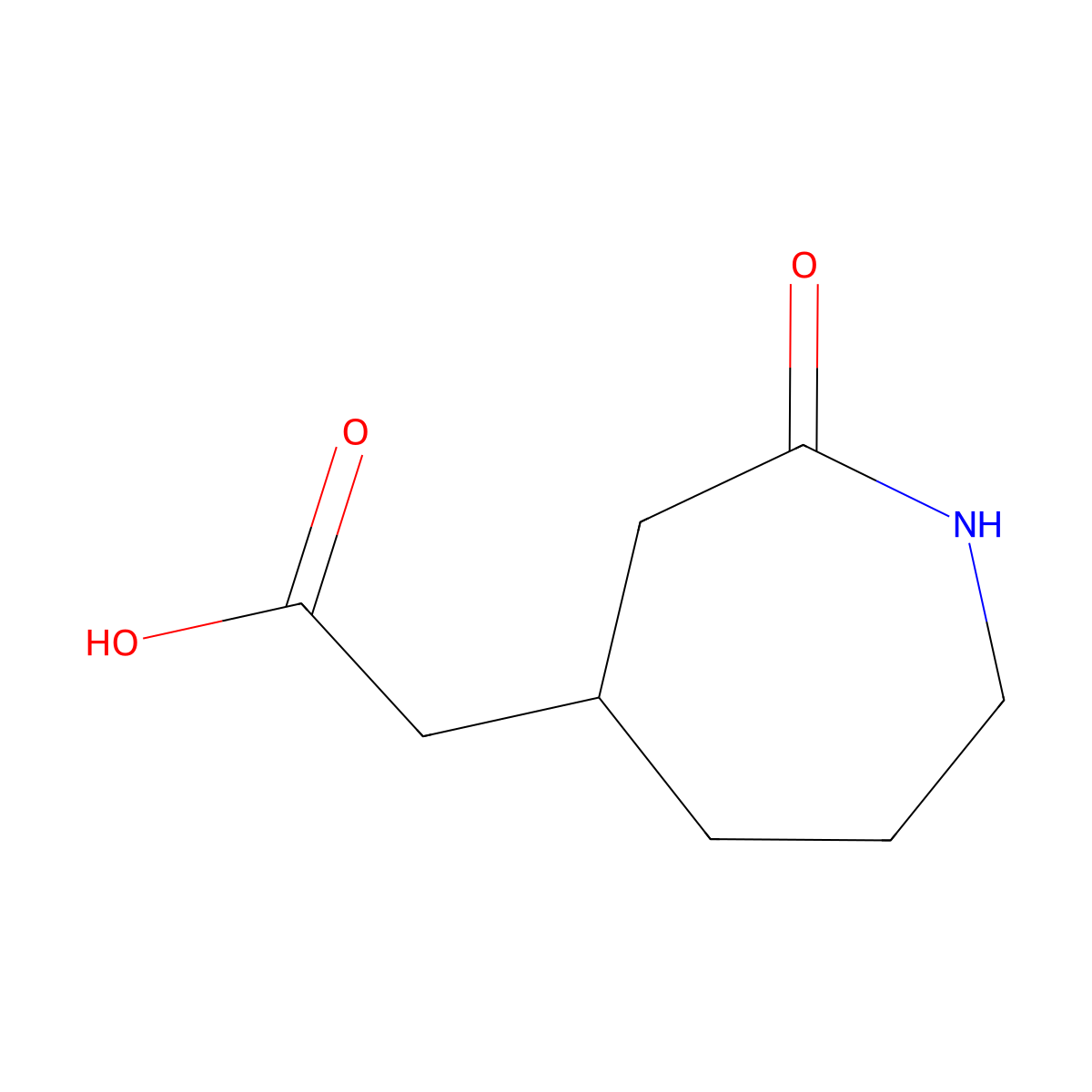 (2-Oxoazepan-4-yl)acetic acid molecular structure, CAS 10139-43-2