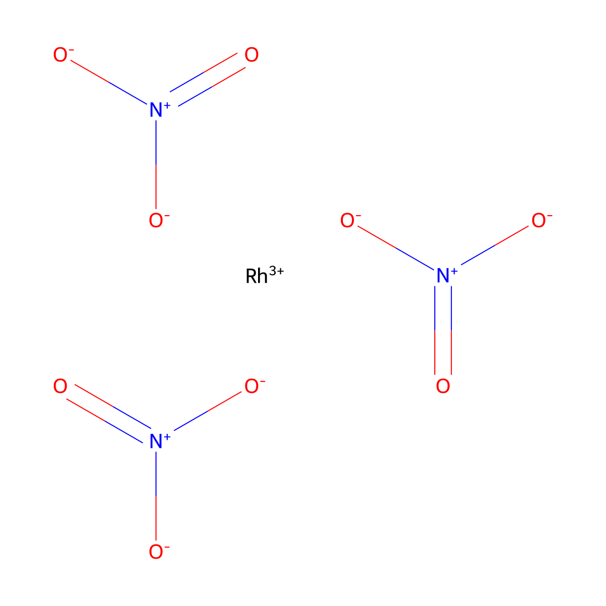 Rhodium(III) nitrate molecular structure, CAS 10139-58-9