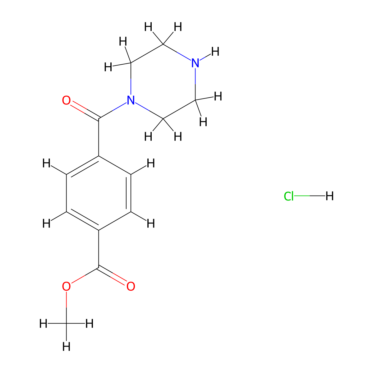 Methyl 4-(piperazine-1-carbonyl)benzoate hydrochloride molecular structure, CAS 1013901-95-5