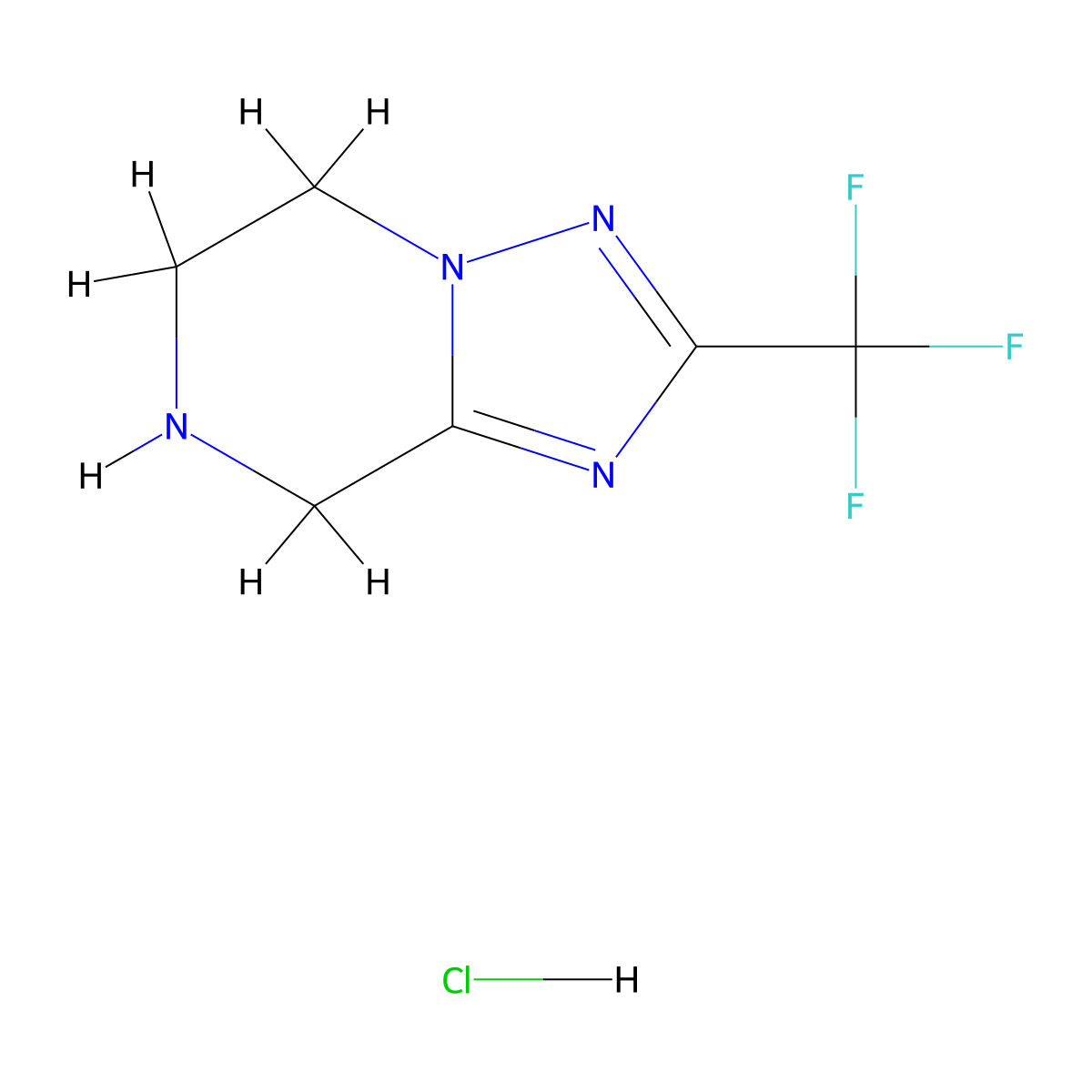 2-(Trifluoromethyl)-5,6,7,8-tetrahydro-[1,2,4]triazolo[1,5-a]pyrazine hydrochloride molecular structure, CAS 1013905-12-8