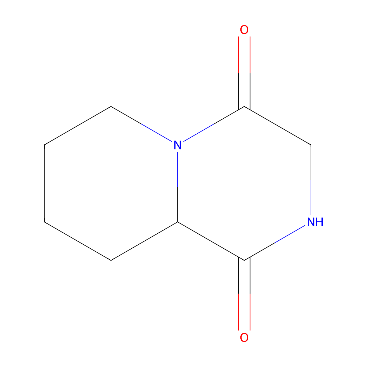 (9aS)-octahydro-1H-pyrido[1,2-a]pyrazine-1,4-dione molecular structure, CAS 101392-99-8