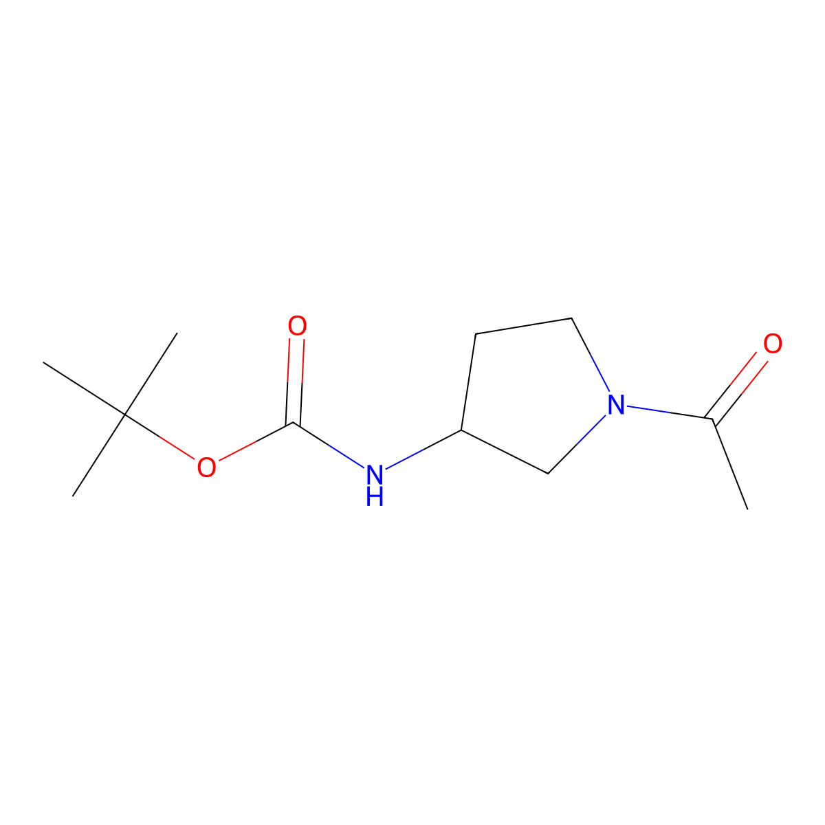 (S)-tert-Butyl 1-acetylpyrrolidin-3-ylcarbamate molecular structure, CAS 1013920-62-1