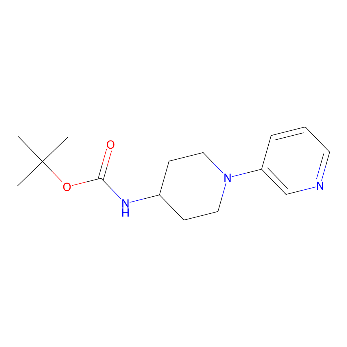 4-(Boc-amino)-1-(3-pyridyl)piperidine molecular structure, CAS 1013920-63-2