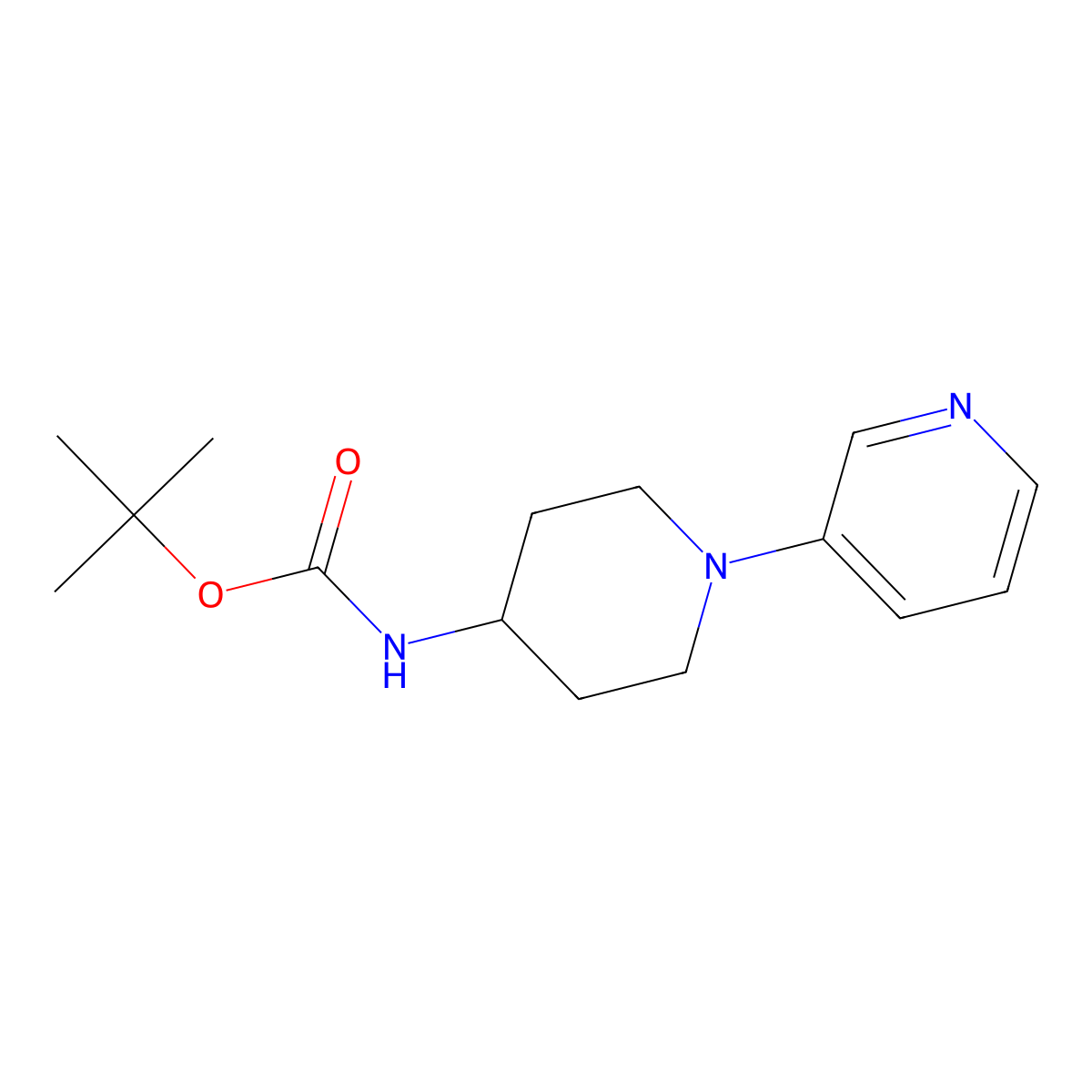 4-(Boc-amino)-1-(3-pyridyl)piperidine molecular structure, CAS 1013920-63-2