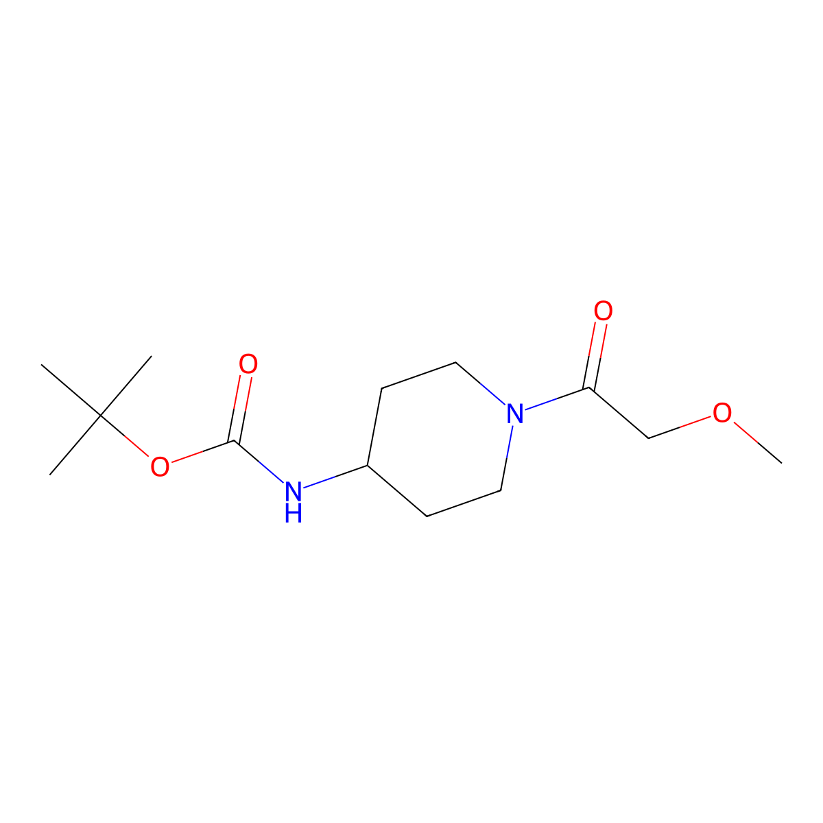 tert-Butyl 1-(2-methoxyacetyl)piperidin-4-ylcarbamate molecular structure, CAS 1013920-87-0